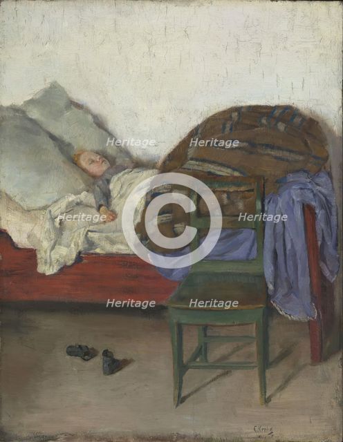 Sleeping Child, probably 1883. Creator: Christian Krohg.