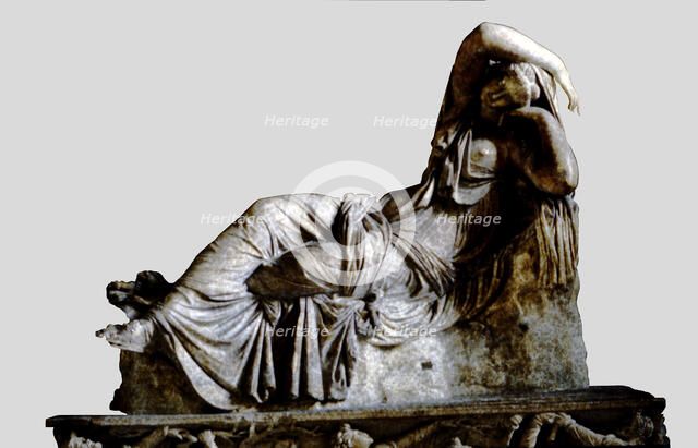 Sleeping Ariadne', daughter of Minos and Pasiphae, Greek Sculpture copy of an Hellenistic original.