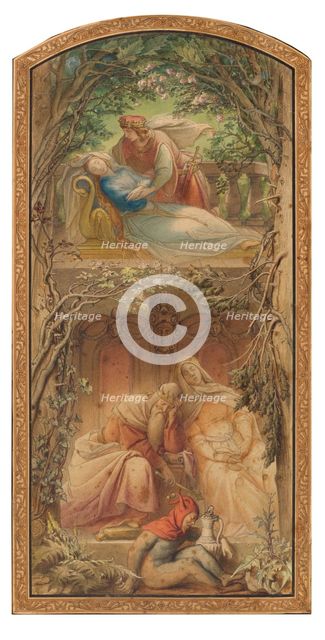 Sleeping Beauty. Creator: Schwind, Moritz Ludwig, von (1804-1871).