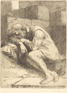 Sleeping Beggar (Mendiant endormi). Creator: Alphonse Legros