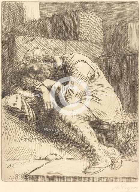 Sleeping Beggar (Mendiant endormi). Creator: Alphonse Legros.
