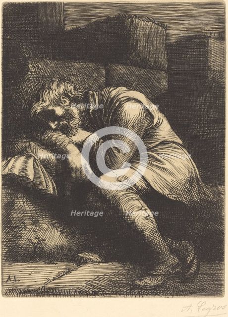 Sleeping Beggar (Mendiant endormi). Creator: Alphonse Legros.