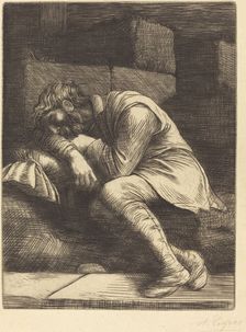 Sleeping Beggar (Mendiant endormi). Creator: Alphonse Legros