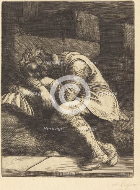 Sleeping Beggar (Mendiant endormi). Creator: Alphonse Legros.