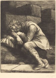 Sleeping Beggar (Mendiant endormi). Creator: Alphonse Legros