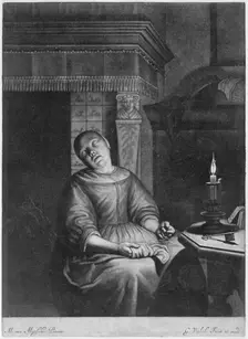 Sleeping Girl with Needlework in her Lap, late 17th-early 18th century. Creator: Gerald Valck