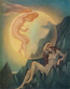 Sleeping Earth and Wakening Moon c1905. Artist: Mary Evelyn De Morgan