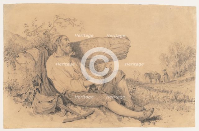 Sleeping Field Worker, 1842. Creator: Dominque Louis Papety (French, 1815-1849).