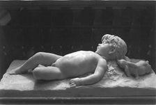 Sleeping Infant Faun Visited by an Inquisitive Rabbit, 1887/89. Creator: Edward Clark Potter