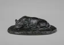 Sleeping Jaguar, model 1837, cast by 1873. Creator: Antoine-Louis Barye