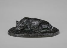 Sleeping Jaguar, model 1837, cast by 1873. Creator: Antoine-Louis Barye