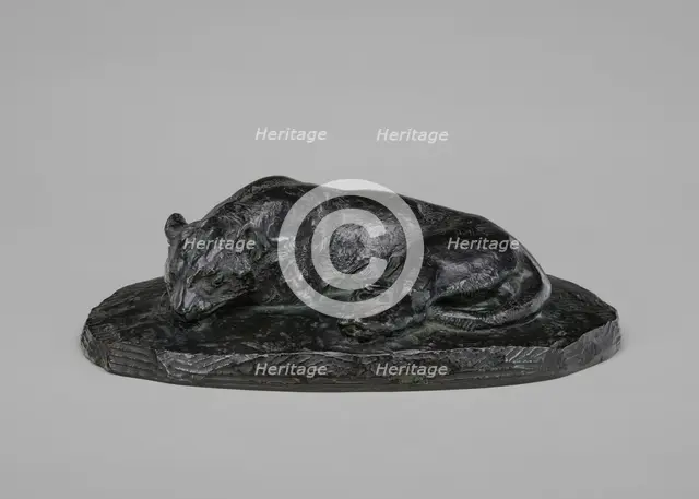 Sleeping Jaguar, model 1837, cast by 1873. Creator: Antoine-Louis Barye.