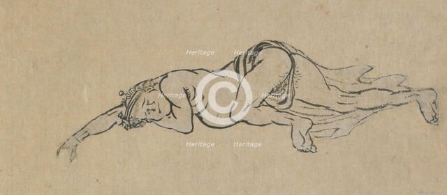 Sleeping Man, late 18th-early 19th century. Creator: Hokusai.