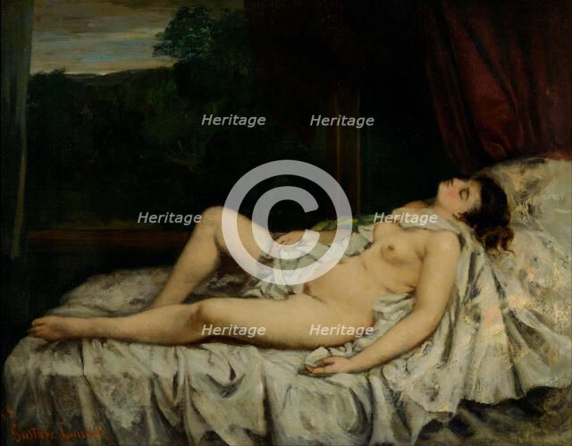 Sleeping Nude. Artist: Courbet, Gustave (1819-1877)