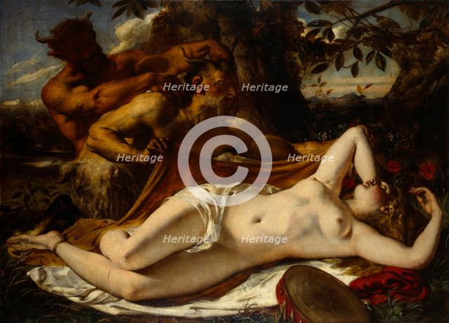 Sleeping Nymph and Satyrs, 1828. Creator: William Etty.