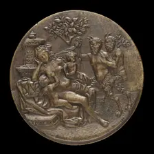 Sleeping Nymph and Two Satyrs [reverse], 1505 or after. Creator: Pseudo Antonio da Brescia