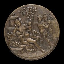 Sleeping Nymph and Two Satyrs [reverse], 1505 or after. Creator: Pseudo Antonio da Brescia