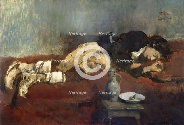 Sleeping Savoyard Boy, 1869. Creator: Wilhelm Maria Hubertus Leibl.