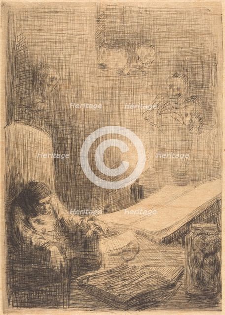 Sleeping Scholar (Le savant endormi). Creator: Alphonse Legros.