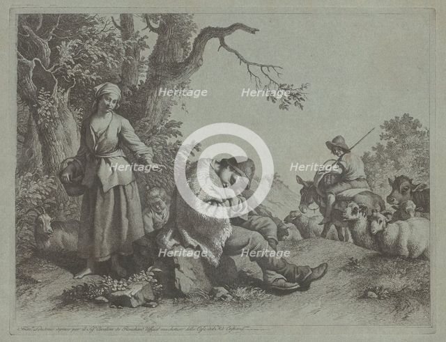 Sleeping Shepherd Boy and Woman with a Child, 1759/1782. Creator: Francesco Londonio.