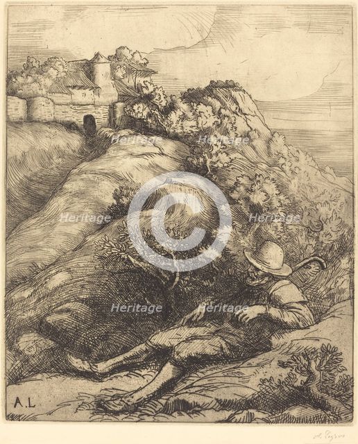 Sleeping Shepherd (Le repos du berger). Creator: Alphonse Legros.