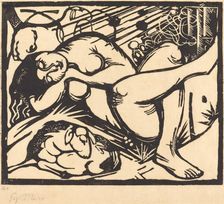 Sleeping Shepherdess (Schlafende Hirtin), 1912. Creator: Franz Marc