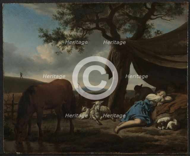 Sleeping Shepherds, 1663. Creator: Adriaen van de Velde (Dutch, 1636-1672).