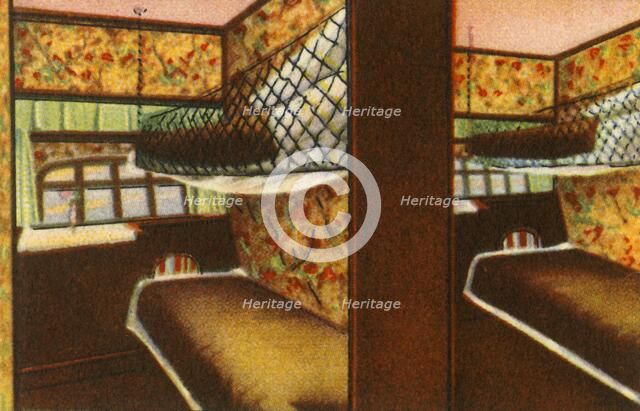 Sleeping quarters on board a zeppelin, 1932.  Creator: Unknown.
