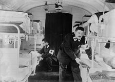 Sleeping room in Kaiserin's Hospital Train, between c1914 and c1915. Creator: Bain News Service