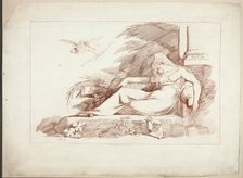 Sleeping Woman with a Cupid, 1780/90. Creator: Henry Fuseli