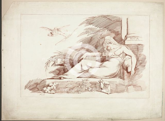 Sleeping Woman with a Cupid, 1780/90. Creator: Henry Fuseli.