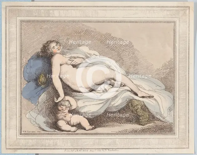Sleeping Venus and Love, 1799., 1799. Creator: Thomas Rowlandson.