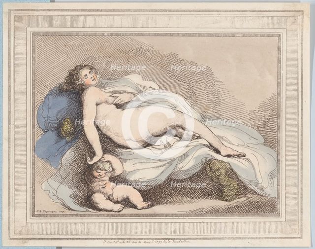 Sleeping Venus and Love, 1799., 1799. Creator: Thomas Rowlandson.