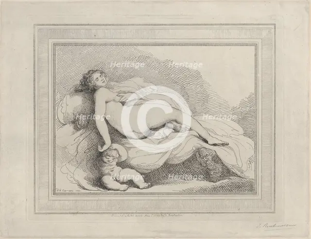 Sleeping Venus and Love, 1799., 1799. Creator: Thomas Rowlandson.