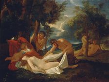 Sleeping Venus surprised by satyrs, c1625. Creator: Poussin, Nicolas (1594-1665)