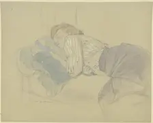 Sleeping young woman, late 19th century. Creator: Jacob Happ