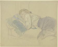 Sleeping young woman, late 19th century. Creator: Jacob Happ