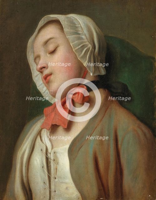 Sleeping young woman, Mid of the 18th cen. Creator: Rotari, Pietro Antonio (1707-1762).