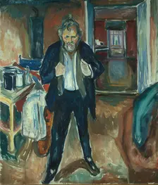 Sleepless Night. Self-Potrait in Inner Turmoil. Artist: Munch, Edvard (1863-1944)