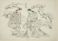 Sleeve-Letter Takasago (Sodefumi Takasago), no. 2 from a series of 12 prints...plays, c. 1716/35. Creator: Okumura Masanobu