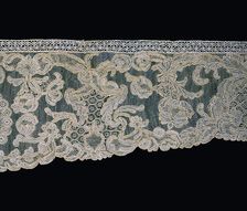 Sleeve Ruffle (Engageante) and Lappets (Joined), France, 1740s. Creator: Unknown