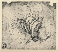 Sleeve study for The Annunciation 1470-1473 (1945). Artist: Leonardo da Vinci