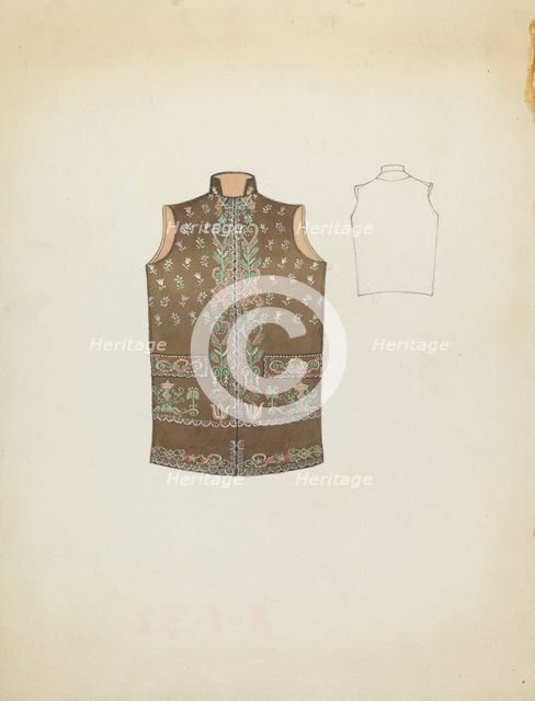 Sleeveless Jacket, 1935/1942. Creator: Unknown.
