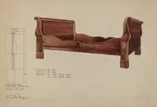 Sleigh Bed, c. 1936. Creator: Kurt Melzer