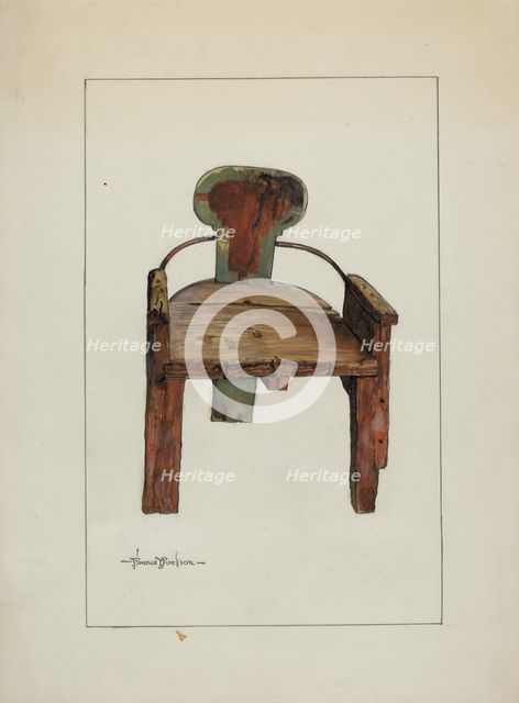 Sleigh Chair, c. 1937. Creator: Florence Truelson.