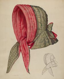 Sleighing Bonnet, c. 1941. Creator: Lillian Causey