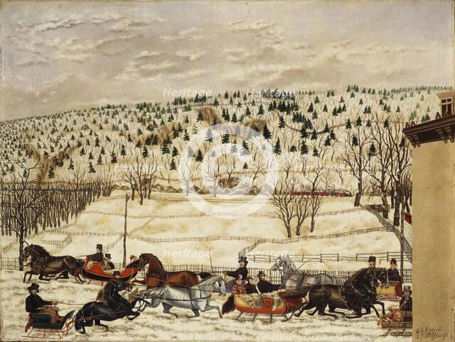 Sleighing Scene, 1873. Creator: Martin Edgar Ferrill.