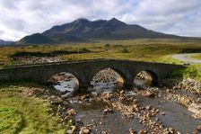 Sligachan Bridge and Sgurr nan Gillean, Skye, Highland, Scotland