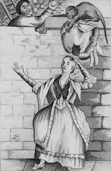 Slight of hand by a Monkey - or the Ladys head unloaded c1812