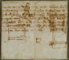Slight Sketches of Architecture and a small Figure Study, late 15th-early 16th century. Artist: Michelangelo Buonarroti